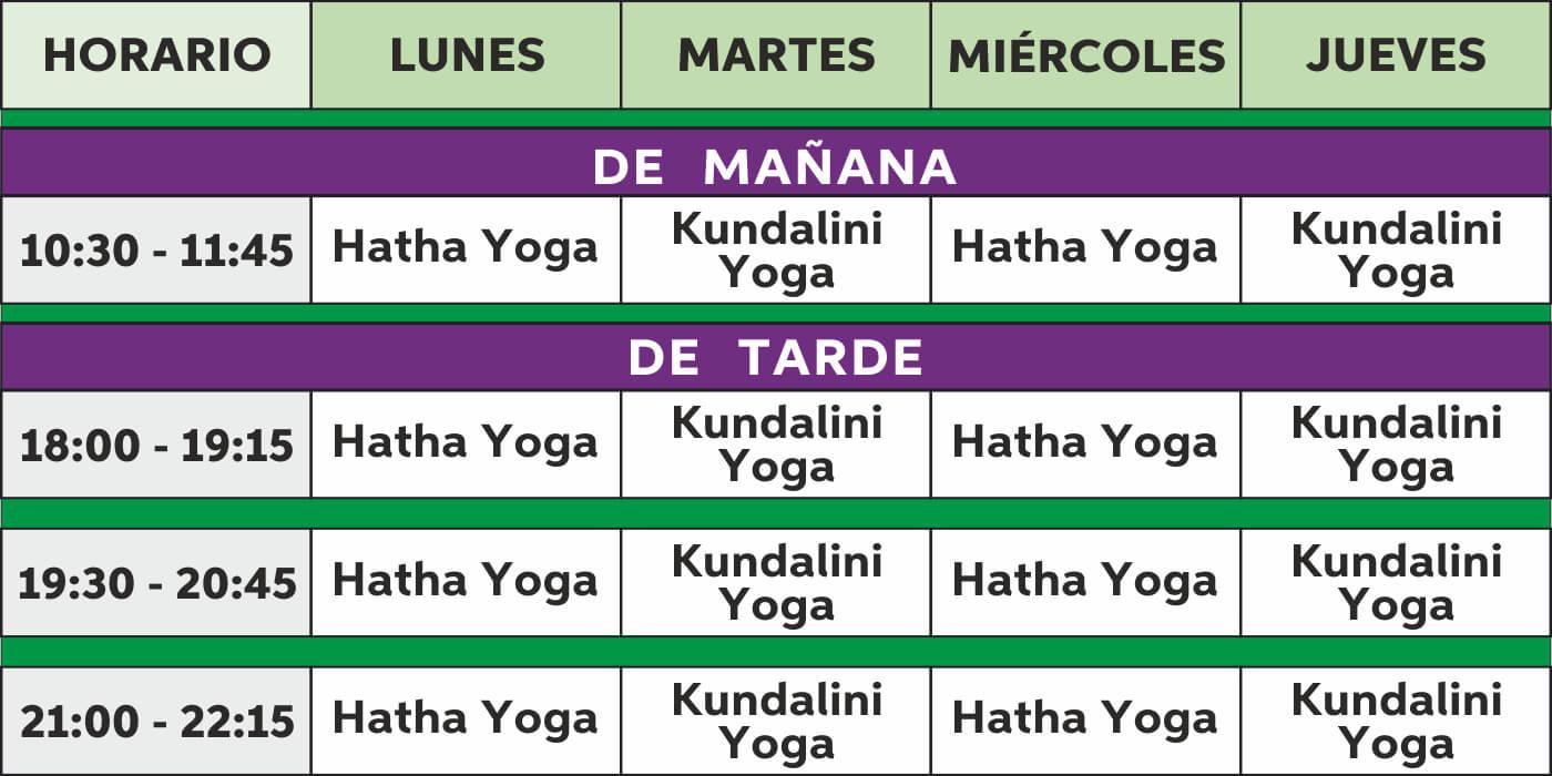 Tarifas y Horarios de Clases de Yoga en Madrid | Yoga Rasayan