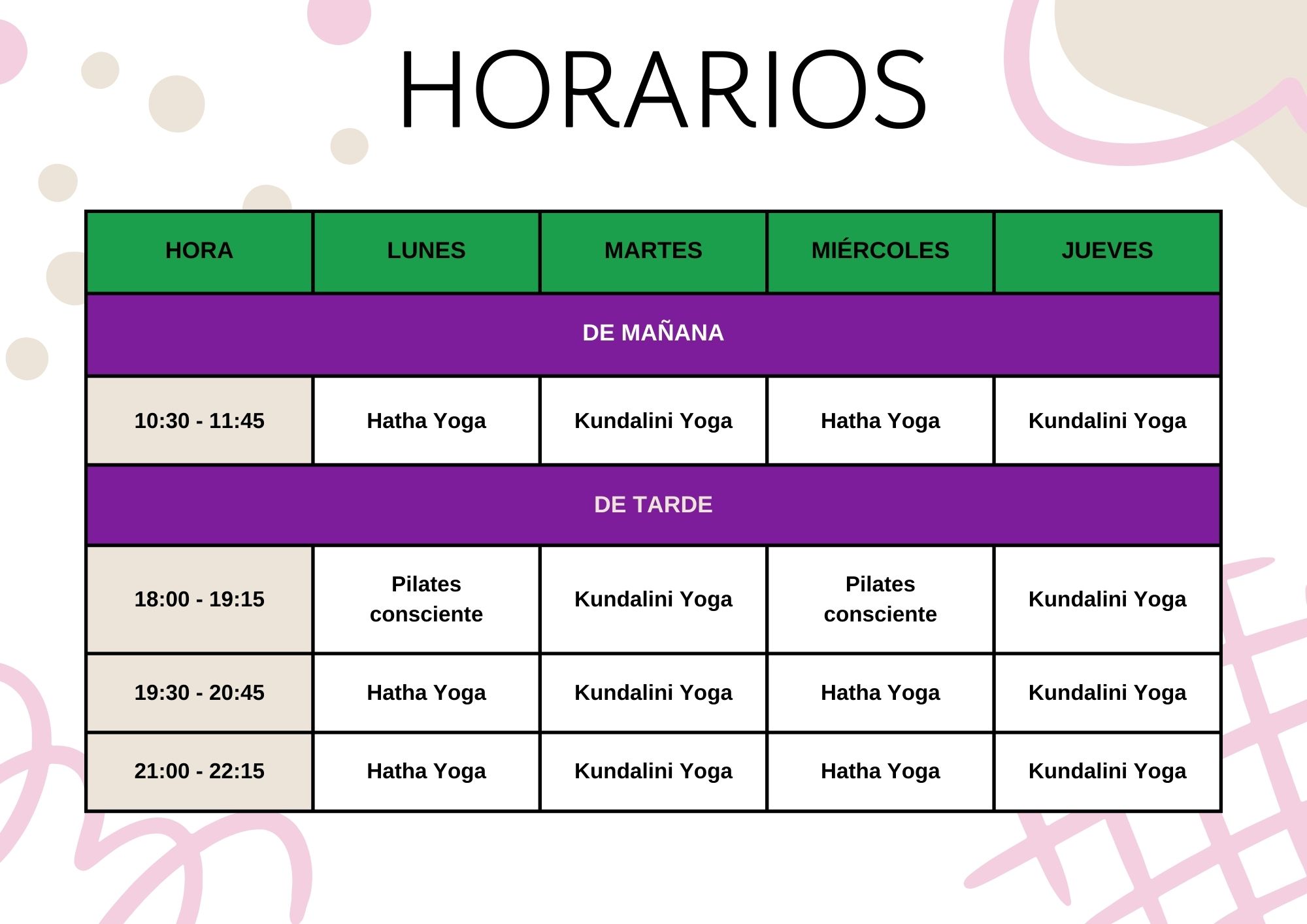 Tarifas y Horarios de Clases de Yoga en Madrid | Yoga Rasayan